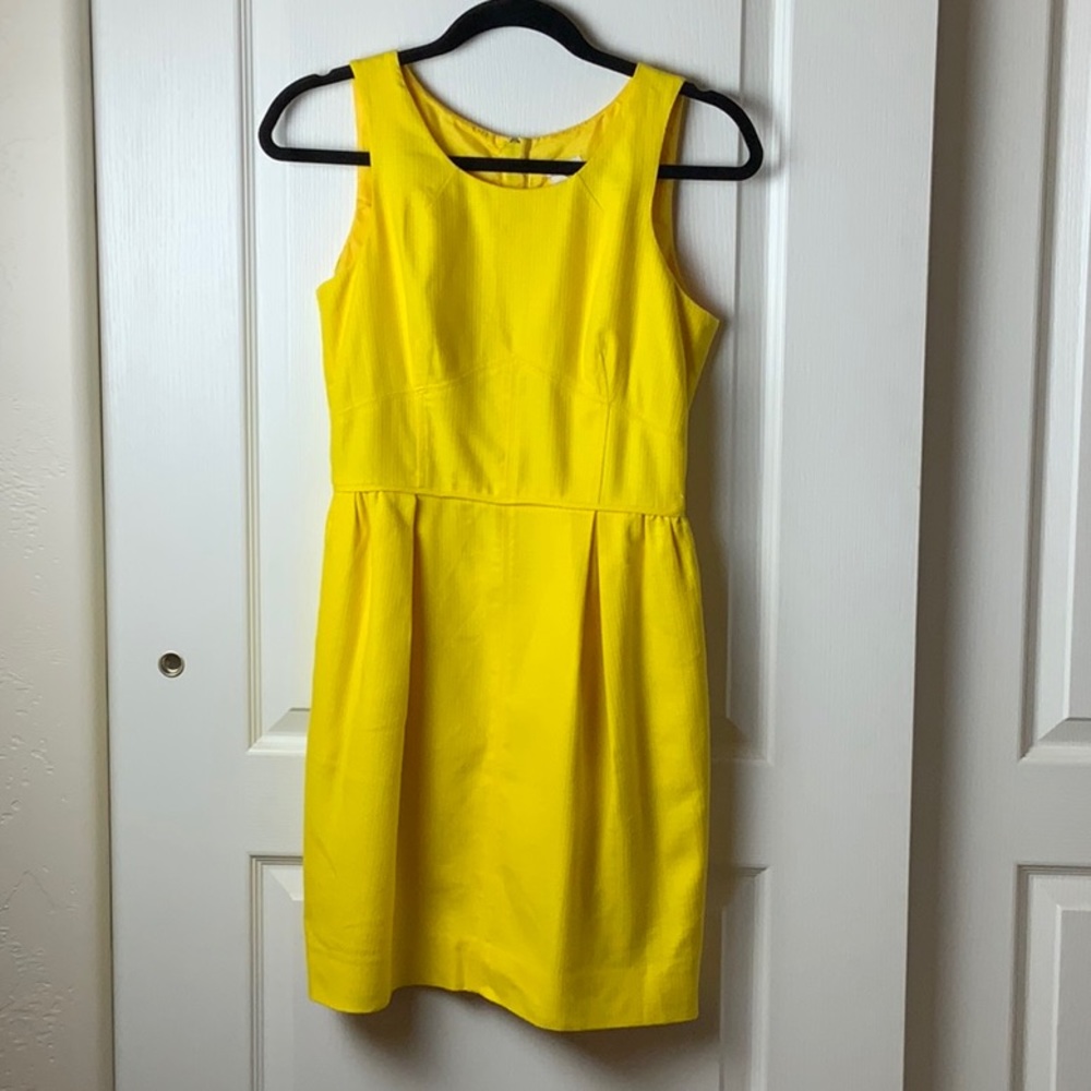 JCrew Bright Yellow Tulip Structured Dress